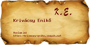 Krivácsy Enikő névjegykártya